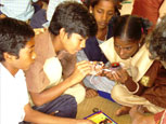 Children in a scientific experiment